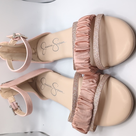 Jessica Simpson Dana Ruche Open Toe Sandals Girls Size 5 - Picture 12 of 13